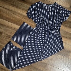 Navy Polka Dot Jumpsuit